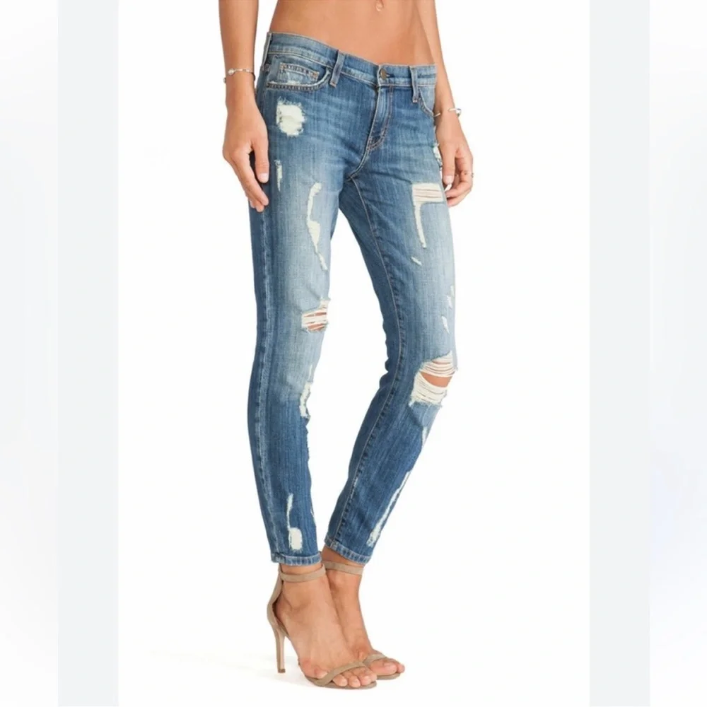 Current Elliott Jeans The Stiletto Jodie Shredded Skinny 27 Distressed Stretch